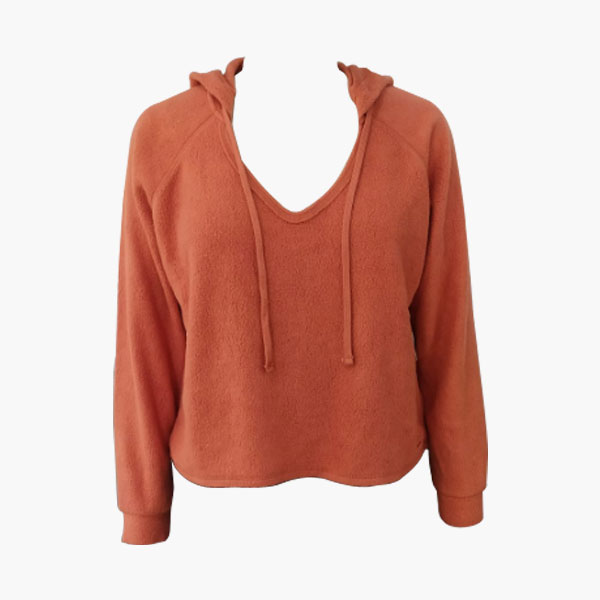 Ladies Reverse fleece Hoodie Crop top
